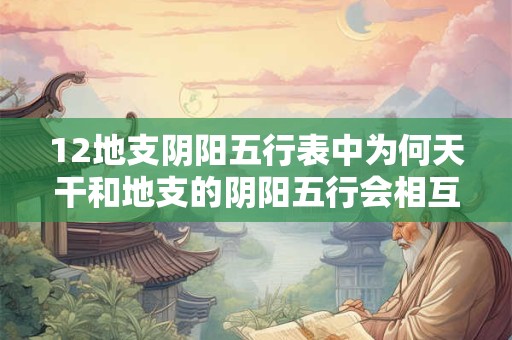 12地支阴阳五行表中为何天干和地支的阴阳五行会相互对应