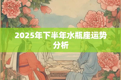 2025年下半年水瓶座运势分析