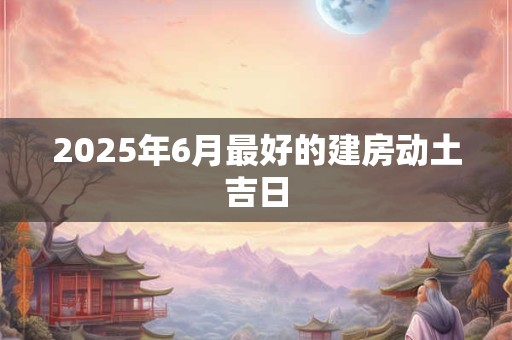 2025年6月最好的建房动土吉日