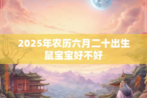 2025年农历六月二十出生鼠宝宝好不好