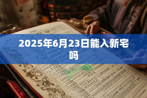 2025年6月23日能入新宅吗