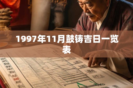 1997年11月鼓铸吉日一览表