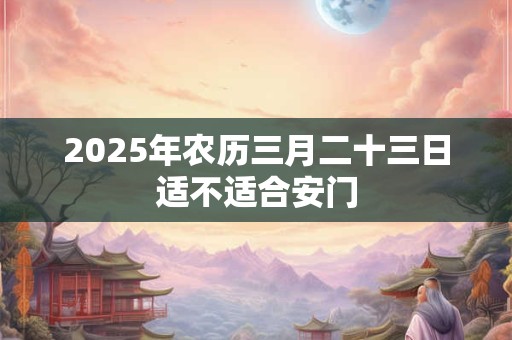 2025年农历三月二十三日适不适合安门