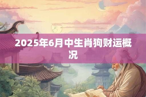 2025年6月中生肖狗财运概况 2025年6月中生肖狗财运概况