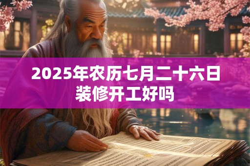 2025年农历七月二十六日装修开工好吗