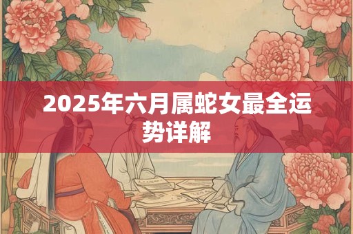2026年六月属蛇女最全运势详解