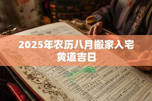 2025年农历八月搬家入宅黄道吉日