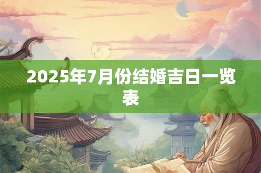 2025年7月份结婚吉日一览表