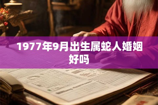 1977年9月出生属蛇人婚姻好吗