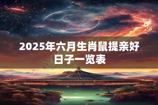 2025年六月生肖鼠提亲好日子一览表