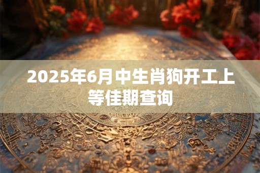 2025年6月中生肖狗开工上等佳期查询