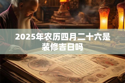 2025年农历四月二十六是装修吉日吗