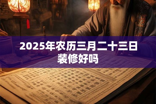 2025年农历三月二十三日装修好吗