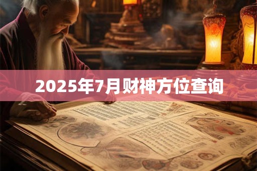 2025年7月财神方位查询