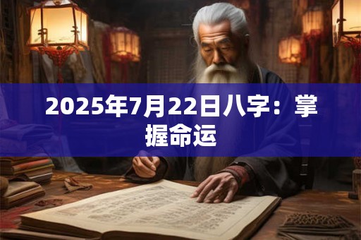 2025年7月22日八字：掌握命运
