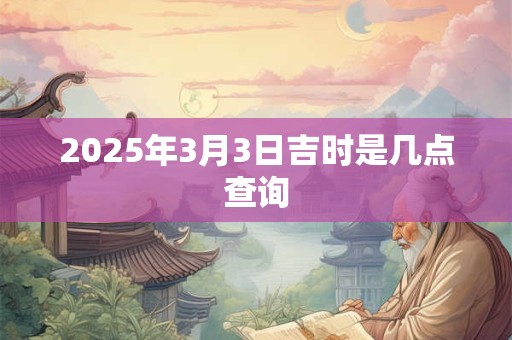 2025年3月3日吉时是几点查询