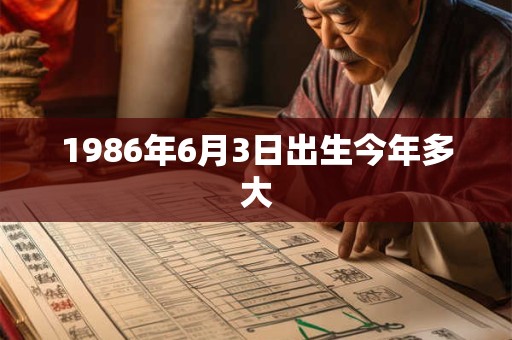 1986年6月3日出生今年多大