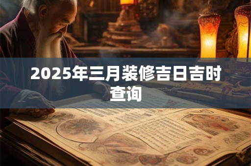 2025年三月装修吉日吉时查询