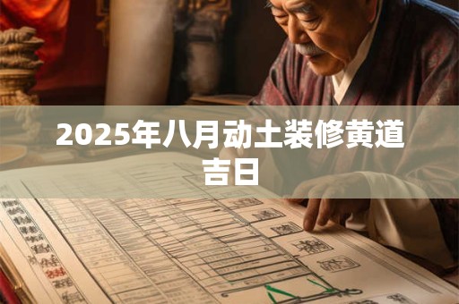2025年八月动土装修黄道吉日