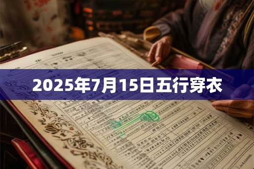 2025年7月15日五行穿衣