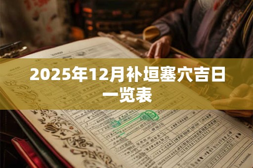 2025年12月补垣塞穴吉日一览表 2025年12月补垣塞穴吉日一览表