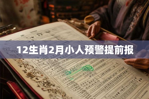 12生肖2月小人预警提前报