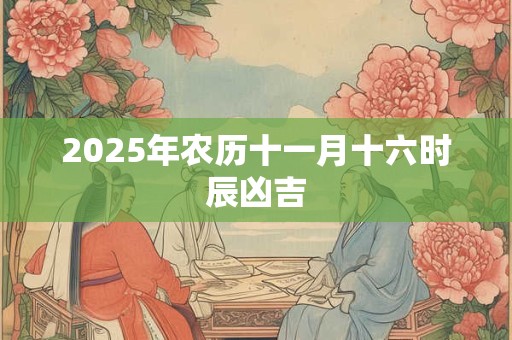 2025年农历十一月十六时辰凶吉