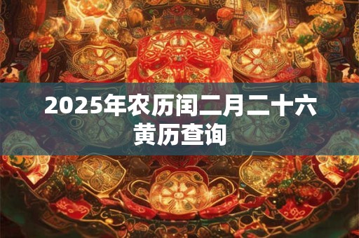 2025年农历闰二月二十六黄历查询