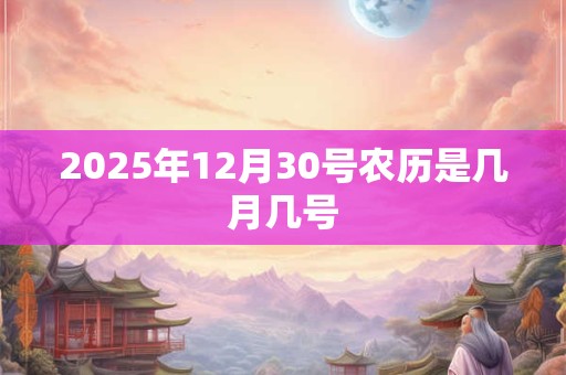 2025年12月30号农历是几月几号