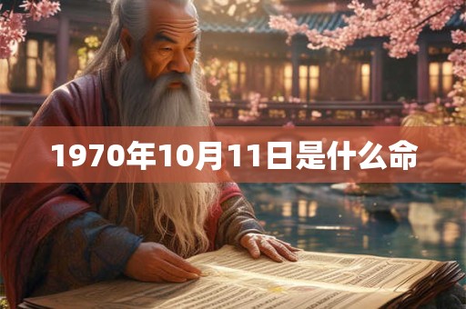 1970年10月11日是什么命 1970年10月11日是什么命