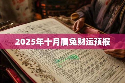 2025年十月属兔财运预报