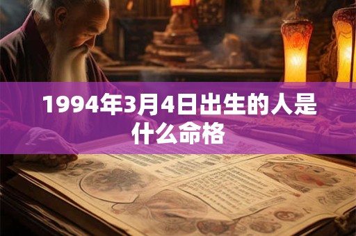 1994年3月4日出生的人是什么命格