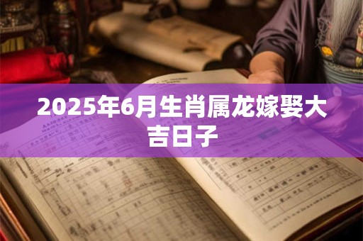 2025年6月生肖属龙嫁娶大吉日子