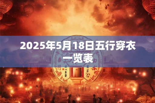 2025年5月18日五行穿衣一览表
