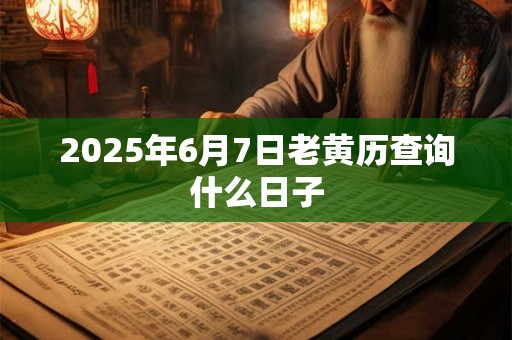 2025年6月7日老黄历查询什么日子