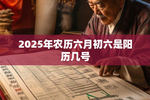 2025年农历六月初六是阳历几号