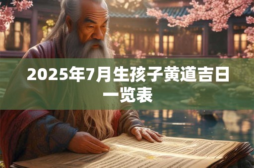 2025年7月生孩子黄道吉日一览表