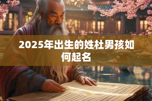 2025年出生的姓杜男孩如何起名