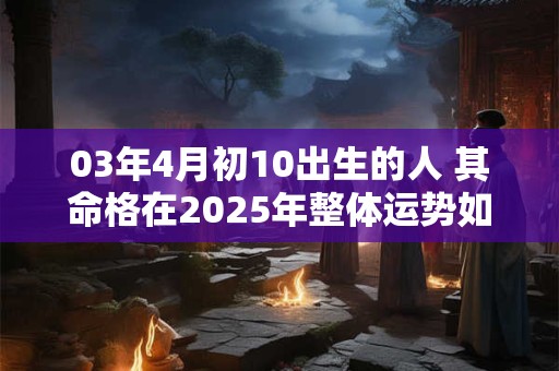 03年4月初10出生的人 其命格在2025年整体运势如何