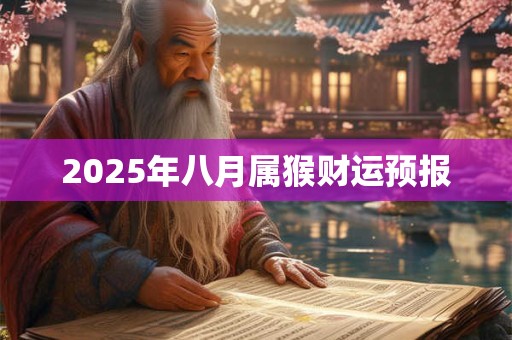 2025年八月属猴财运预报