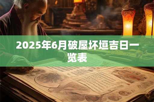 2025年6月破屋坏垣吉日一览表
