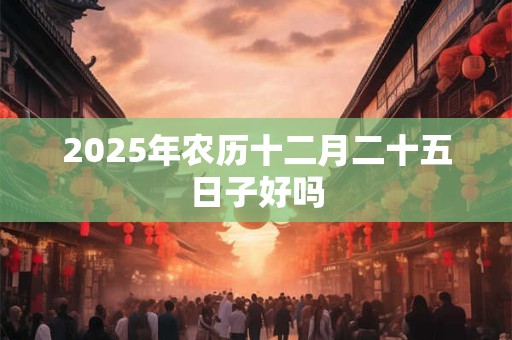 2025年农历十二月二十五日子好吗
