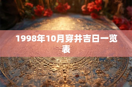 1998年10月穿井吉日一览表