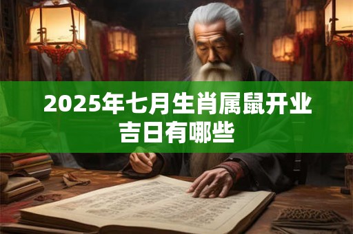 2025年七月生肖属鼠开业吉日有哪些