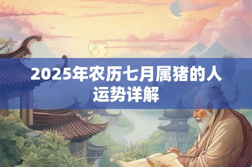 2025年农历七月属猪的人运势详解 2025年农历七月属猪的人运势详解
