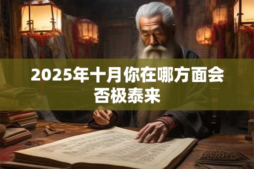 2025年十月你在哪方面会否极泰来