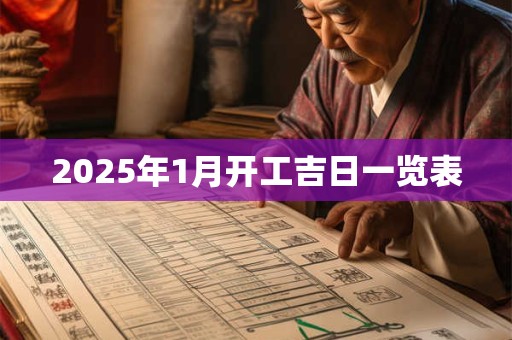 2025年1月开工吉日一览表