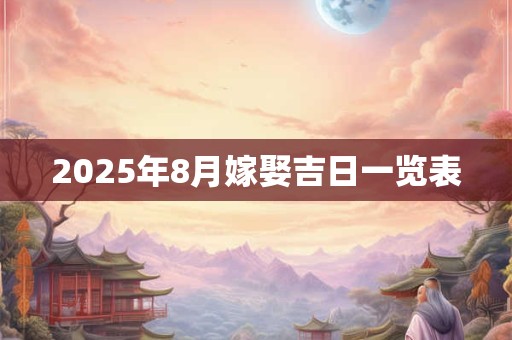 2026年8月嫁娶吉日一览表 2026年8月嫁娶吉日一览表