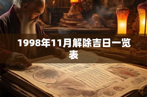1998年11月解除吉日一览表