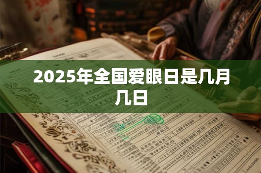 2025年全国爱眼日是几月几日